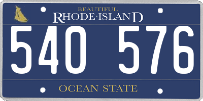 RI license plate 540576