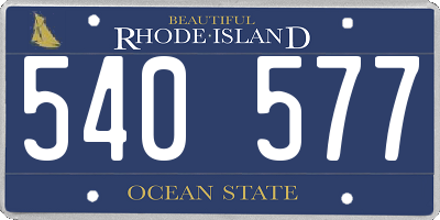 RI license plate 540577