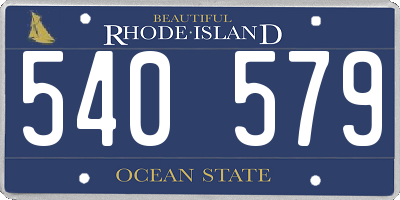 RI license plate 540579