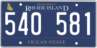 RI license plate 540581