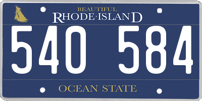 RI license plate 540584