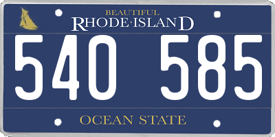 RI license plate 540585
