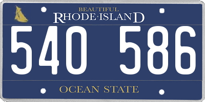 RI license plate 540586