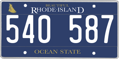 RI license plate 540587