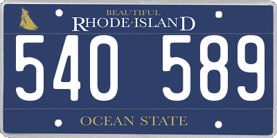 RI license plate 540589