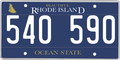 RI license plate 540590