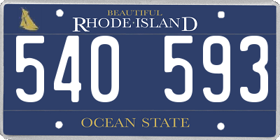 RI license plate 540593