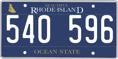 RI license plate 540596