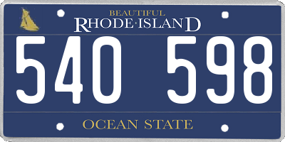 RI license plate 540598