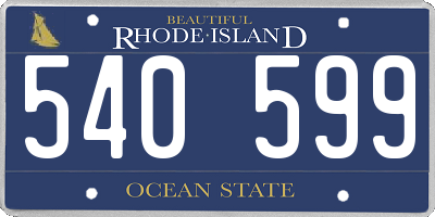 RI license plate 540599