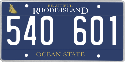 RI license plate 540601