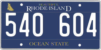 RI license plate 540604