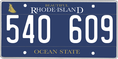 RI license plate 540609