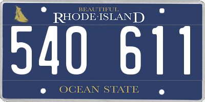 RI license plate 540611