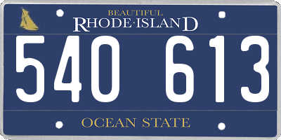 RI license plate 540613