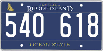 RI license plate 540618