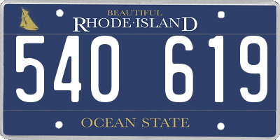 RI license plate 540619