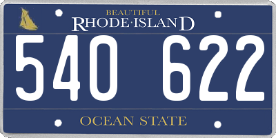 RI license plate 540622