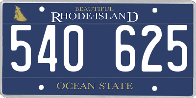 RI license plate 540625