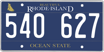 RI license plate 540627