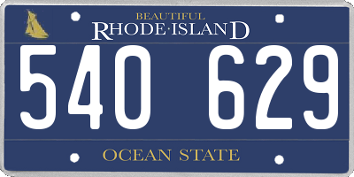 RI license plate 540629