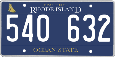 RI license plate 540632