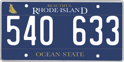 RI license plate 540633