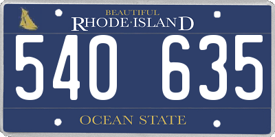 RI license plate 540635