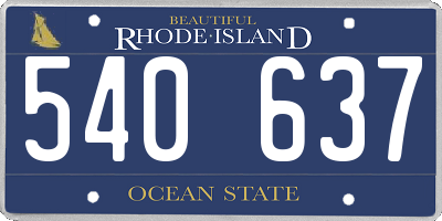 RI license plate 540637