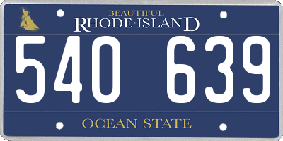 RI license plate 540639