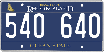 RI license plate 540640