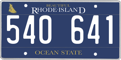 RI license plate 540641