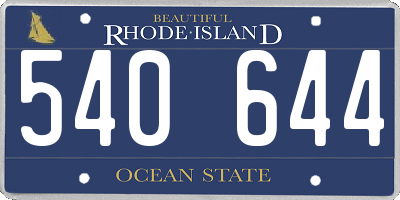 RI license plate 540644