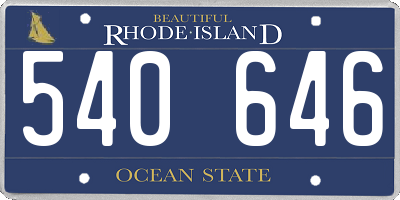 RI license plate 540646