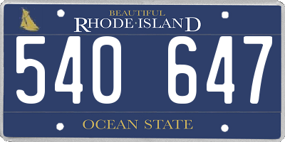 RI license plate 540647