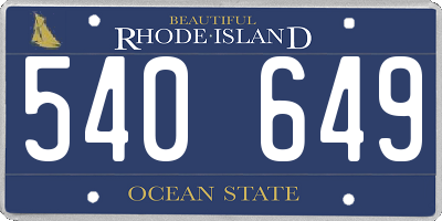 RI license plate 540649