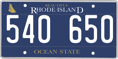 RI license plate 540650