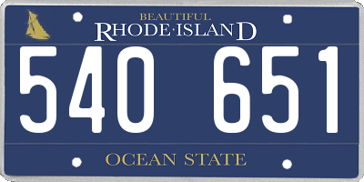 RI license plate 540651