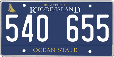 RI license plate 540655