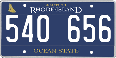 RI license plate 540656