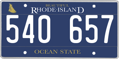 RI license plate 540657