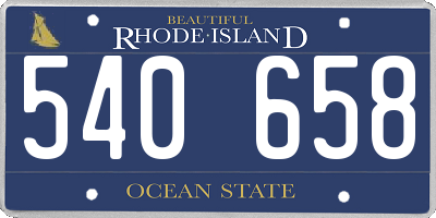 RI license plate 540658