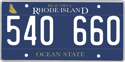 RI license plate 540660
