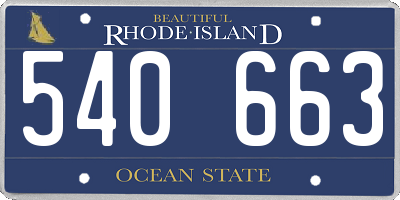RI license plate 540663