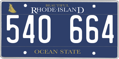 RI license plate 540664