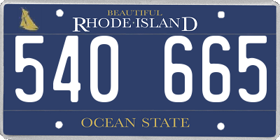 RI license plate 540665