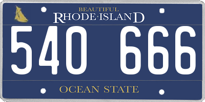 RI license plate 540666