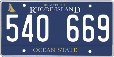 RI license plate 540669