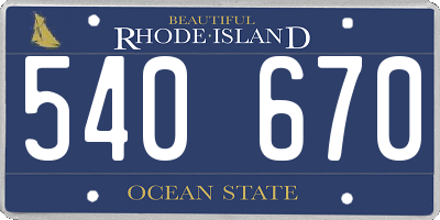 RI license plate 540670