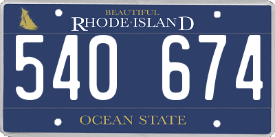 RI license plate 540674